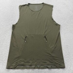 On Running Mens Training Tank Olive Green Zippered Pocket Size M